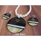 bali seashells resin beads necklaces pendant sets earrings golden 